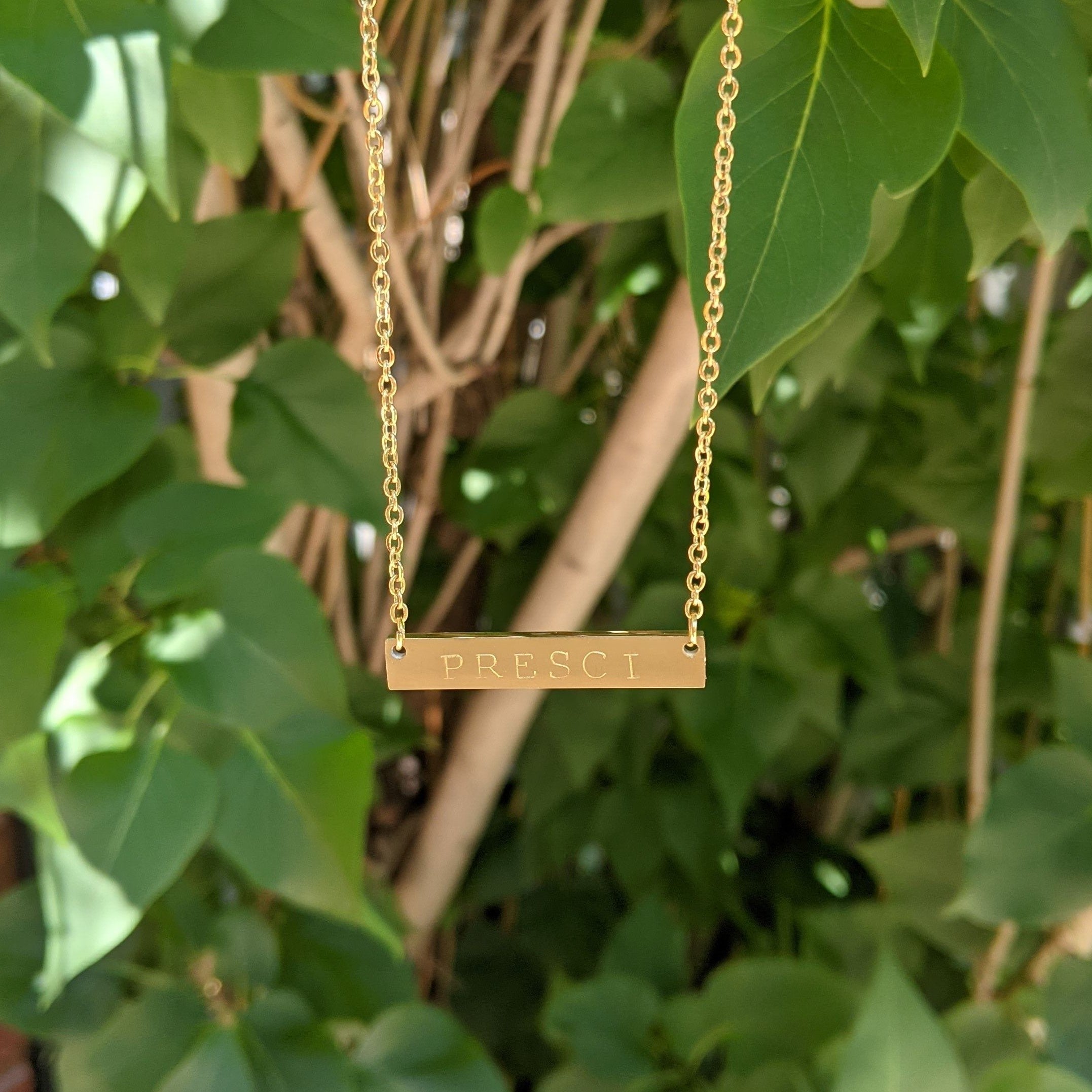 Engravable Customizable Bar Necklace