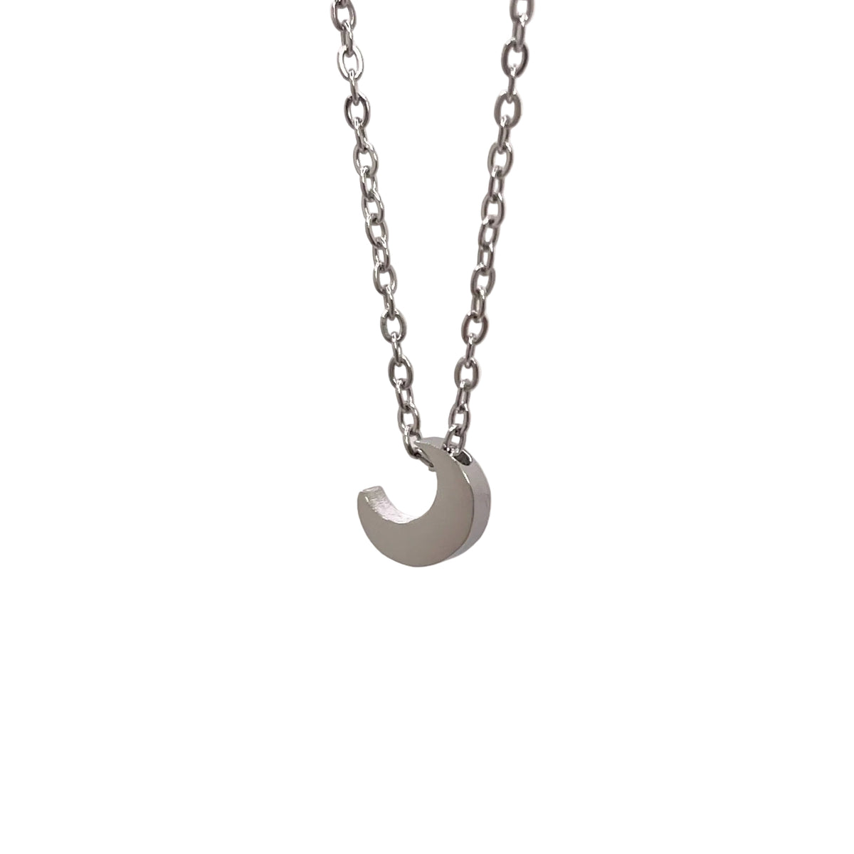 Dainty Moon Necklace - Silver
