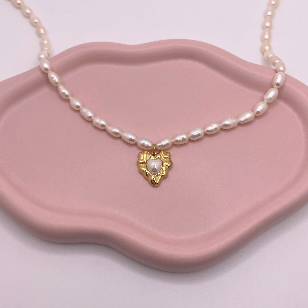 Anita Pearl Heart Necklace