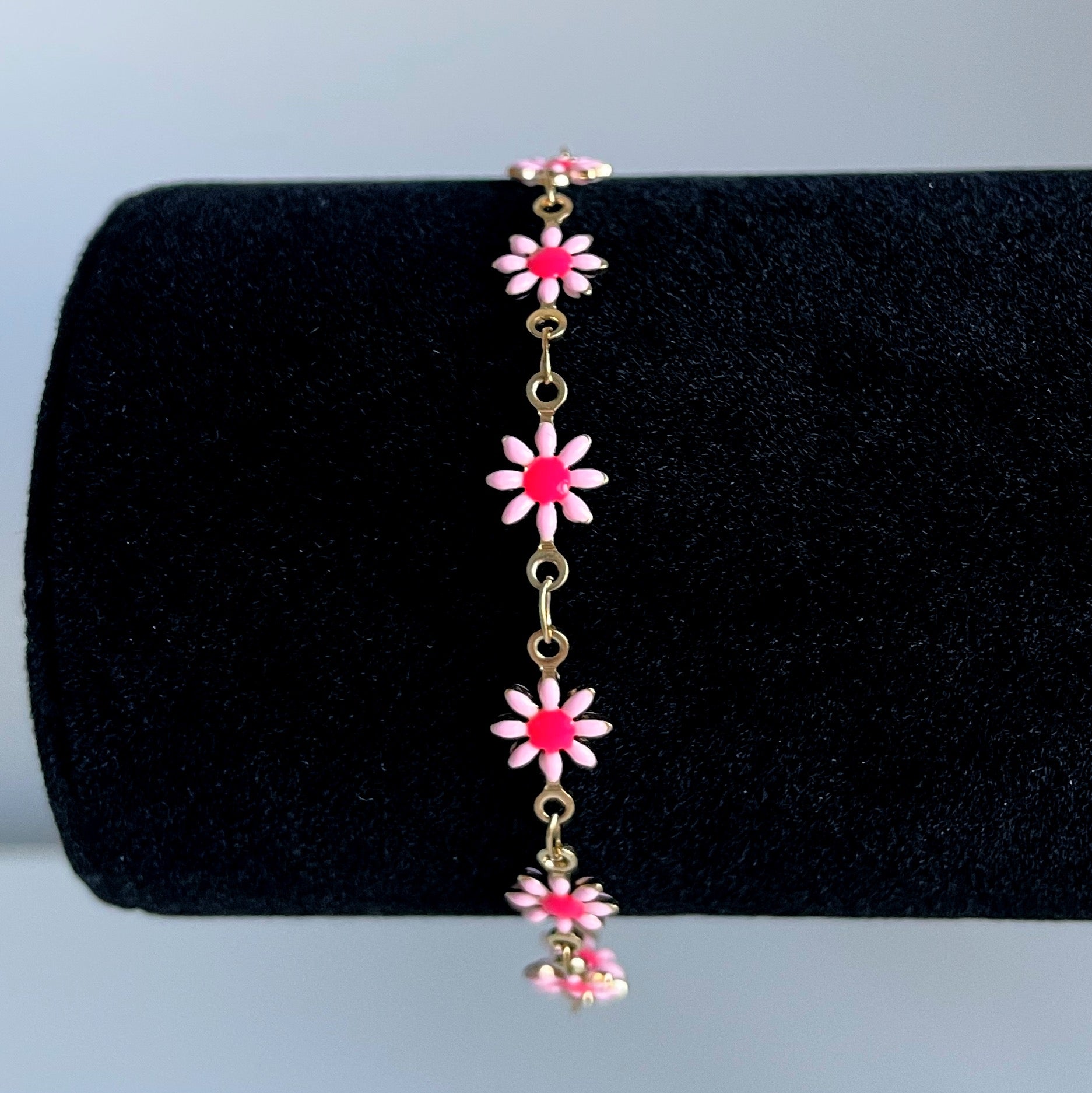 Daisy Bracelet - Pink and Gold