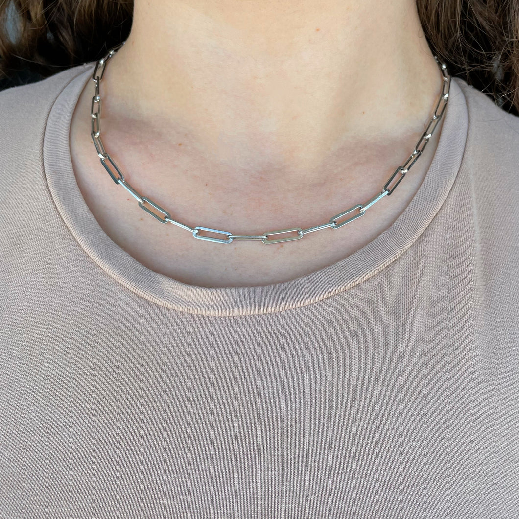 Paperclip Necklace - Silver