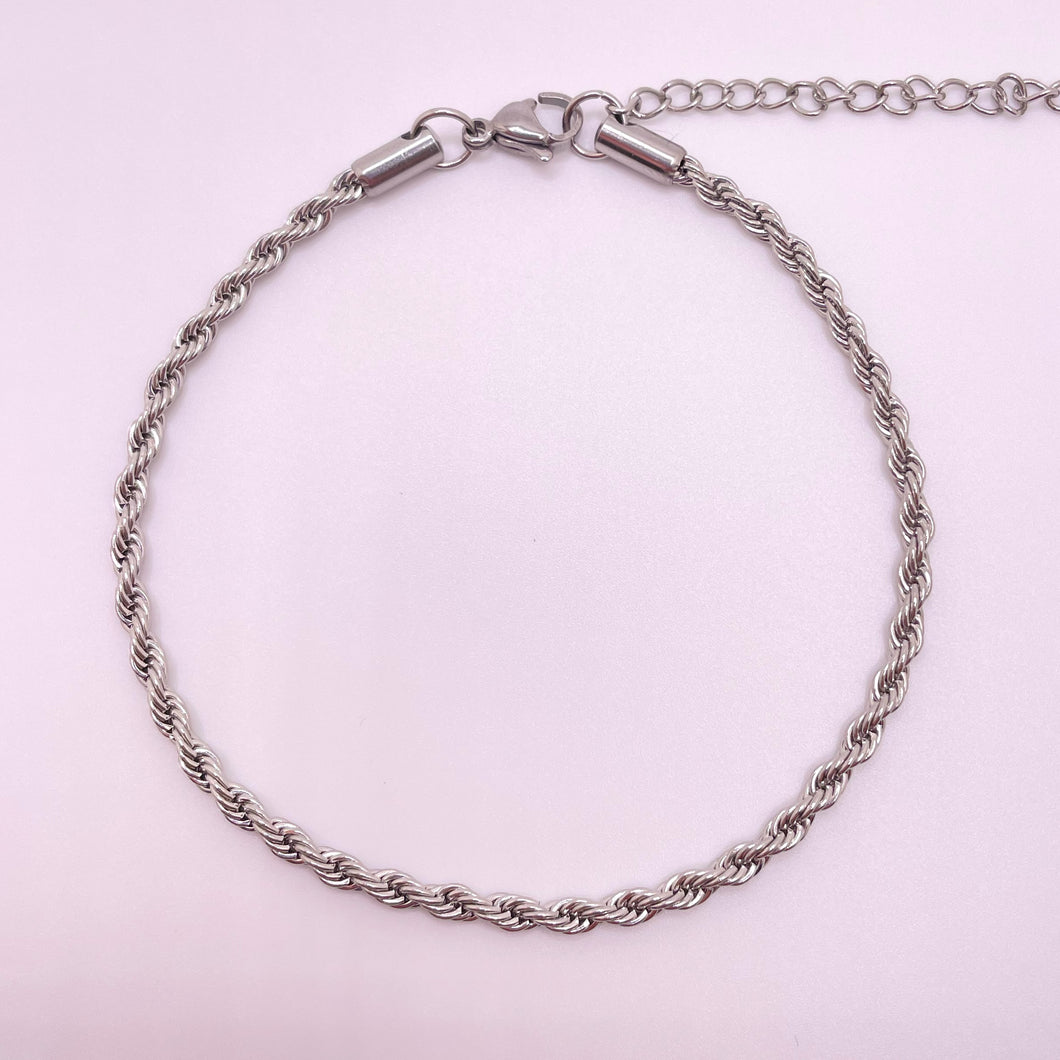 Rope Anklet - Silver