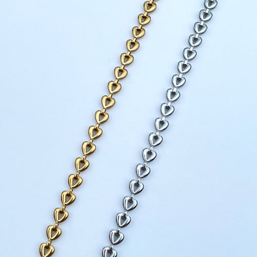 Heart Link Bracelet - Gold