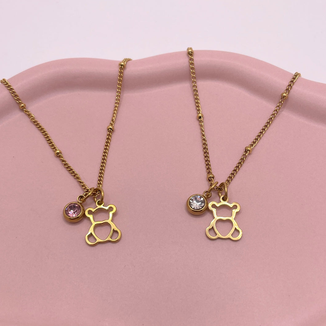 Lover Bear Necklace - Gold