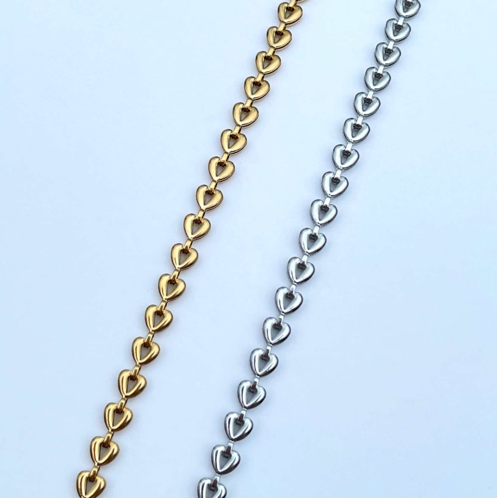 Heart Link Bracelet - Silver