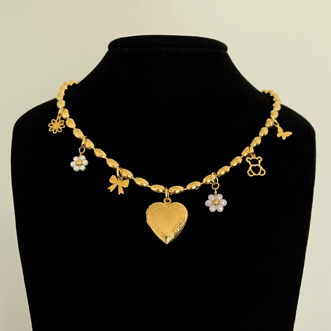 Coquette Locket Charm Necklace