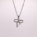 Bella Bow Necklace - Silver