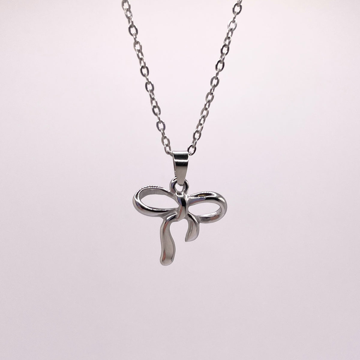 Bella Bow Necklace - Silver