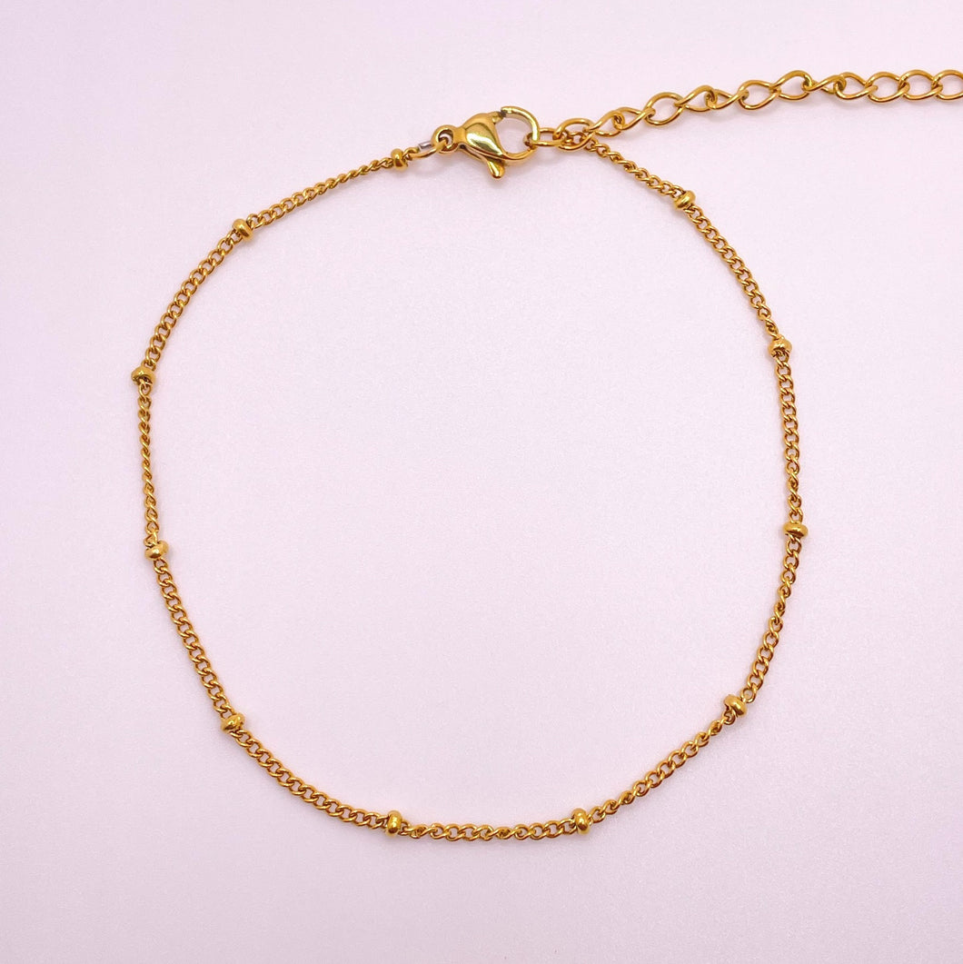 Dainty Dotted Anklet - Gold