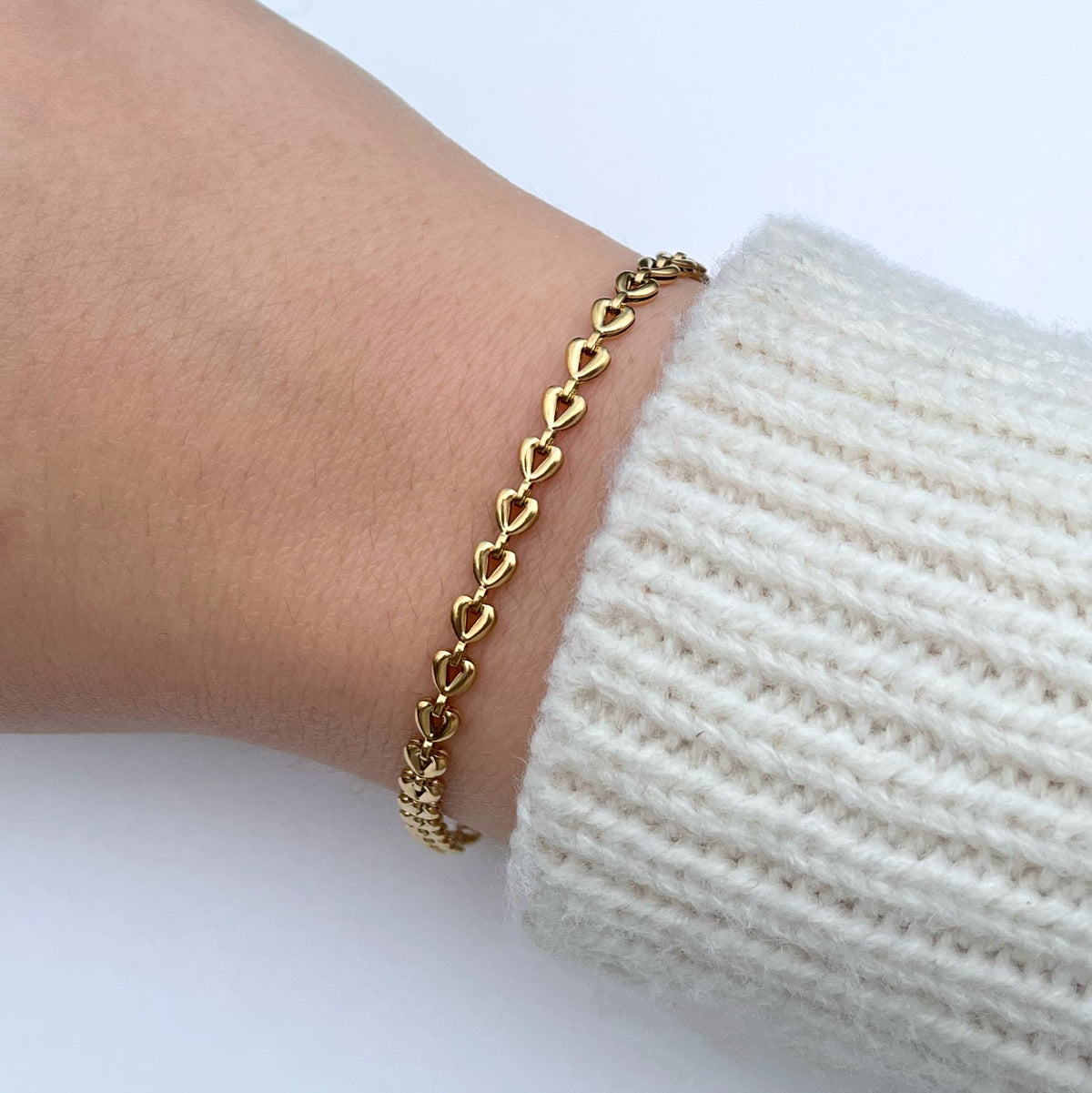 Heart Link Bracelet - Gold
