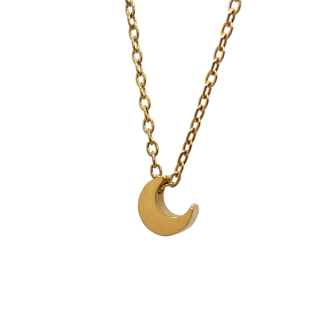 Dainty Moon Necklace - Gold