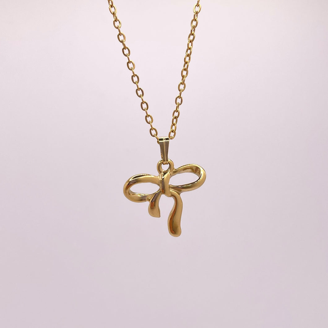 Bella Bow Necklace - Gold