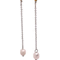 Long Pearl Drop Earrings - Silver