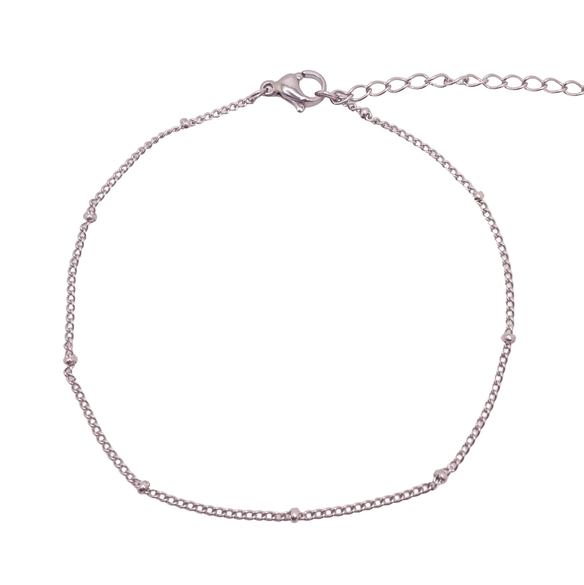 Dainty Dotted Anklet - Silver