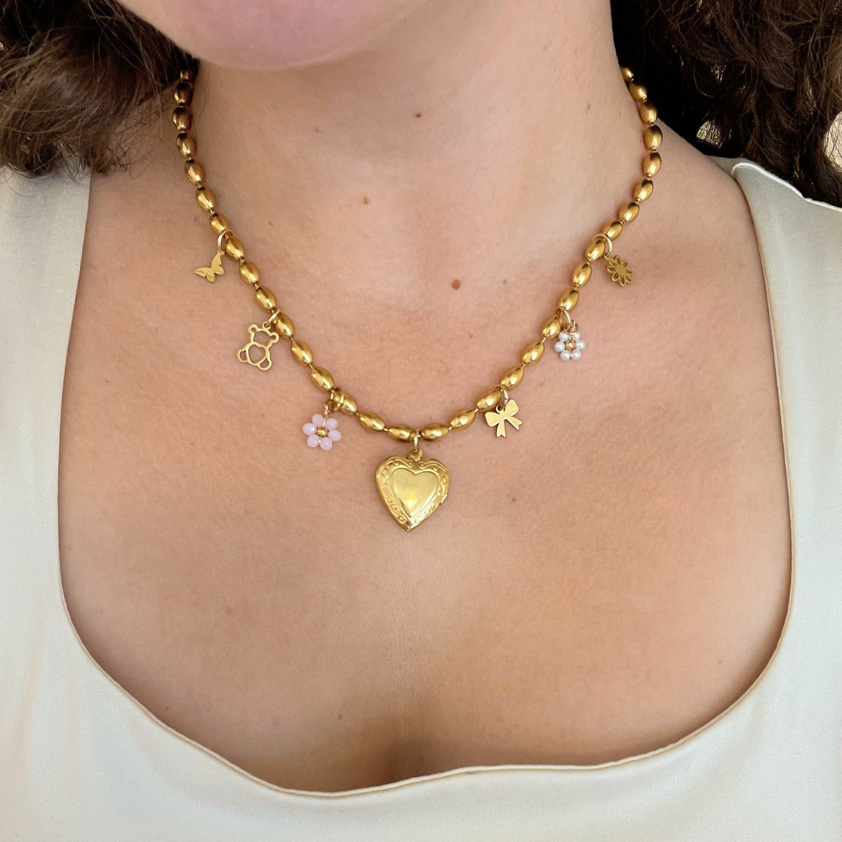 Coquette Locket Charm Necklace
