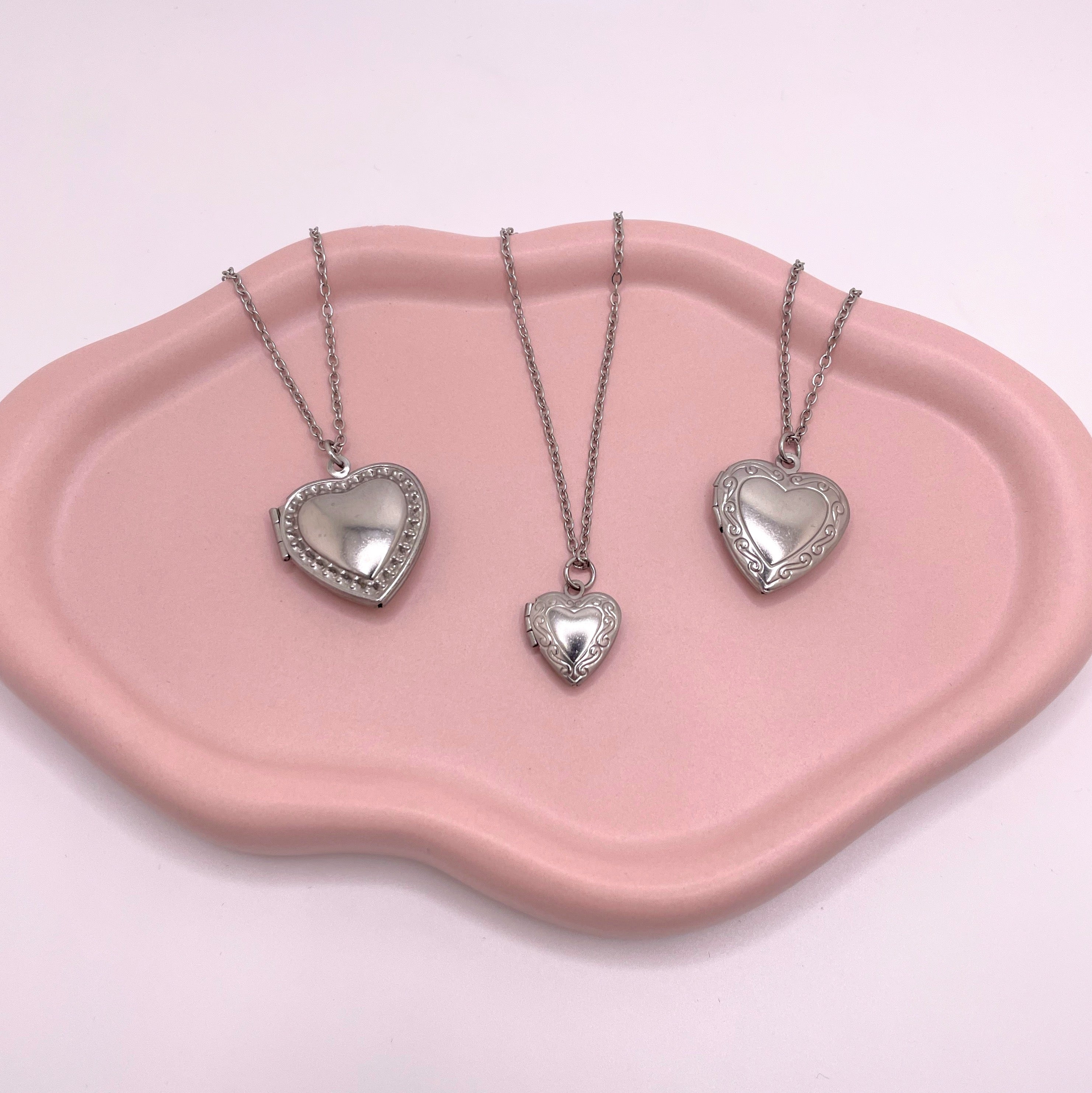 Silver Heart Locket Necklace