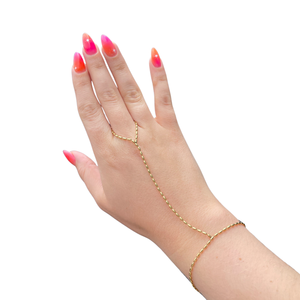 Oval Hand Chain - Gold