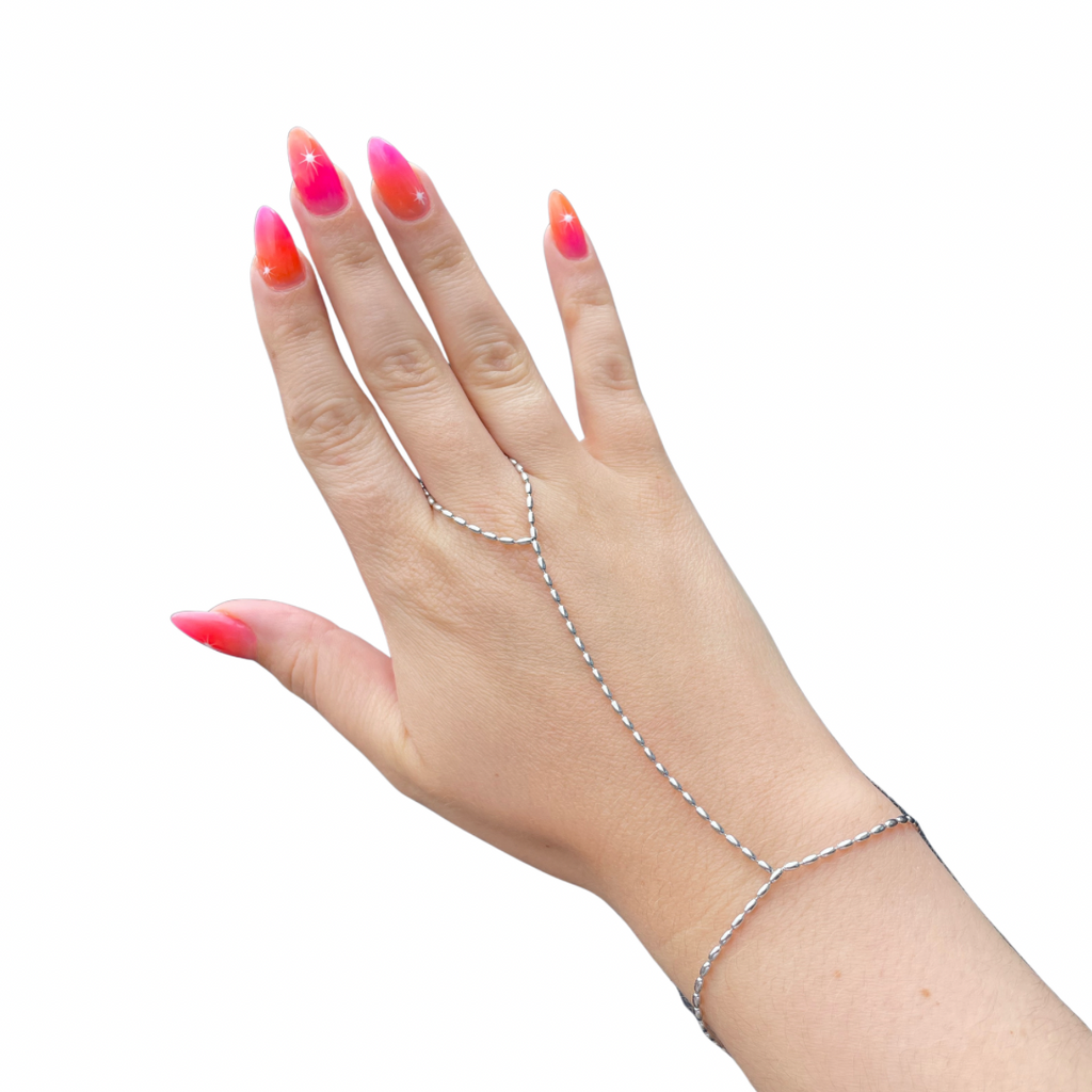 Oval Hand Chain - Silver
