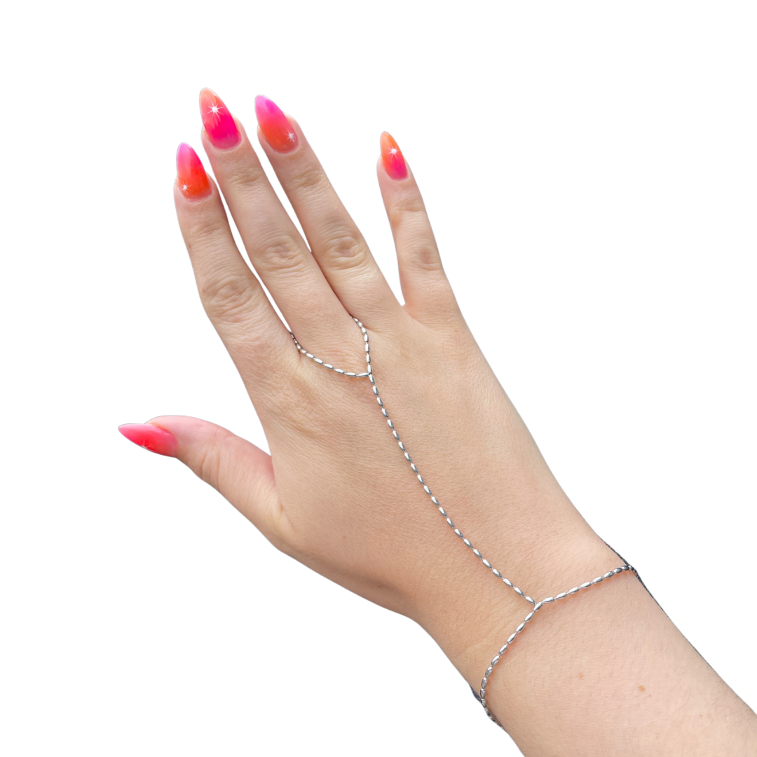 Oval Hand Chain - Silver