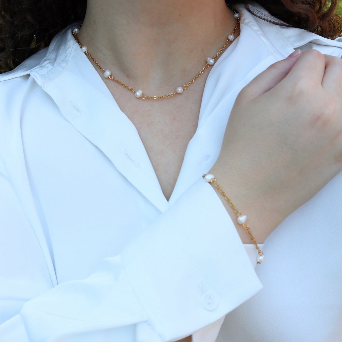 Carina Pearl Set - Necklace and Bracelet
