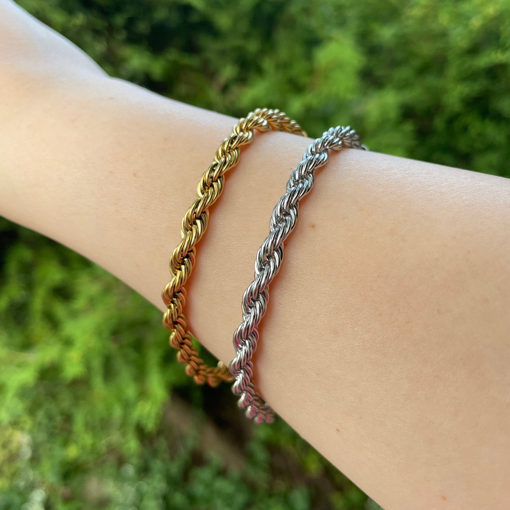 Statement Rope Bracelet - Silver