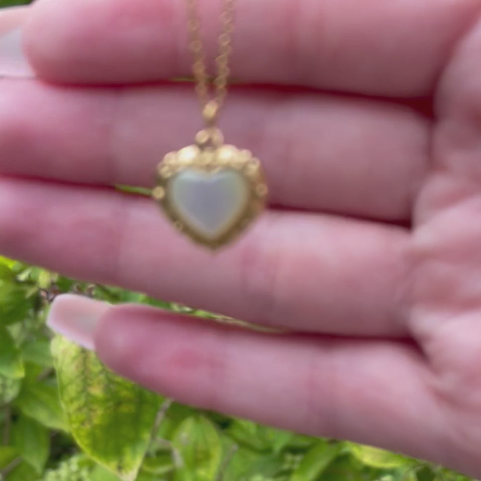 Adeline Pearl Heart Necklace - Gold