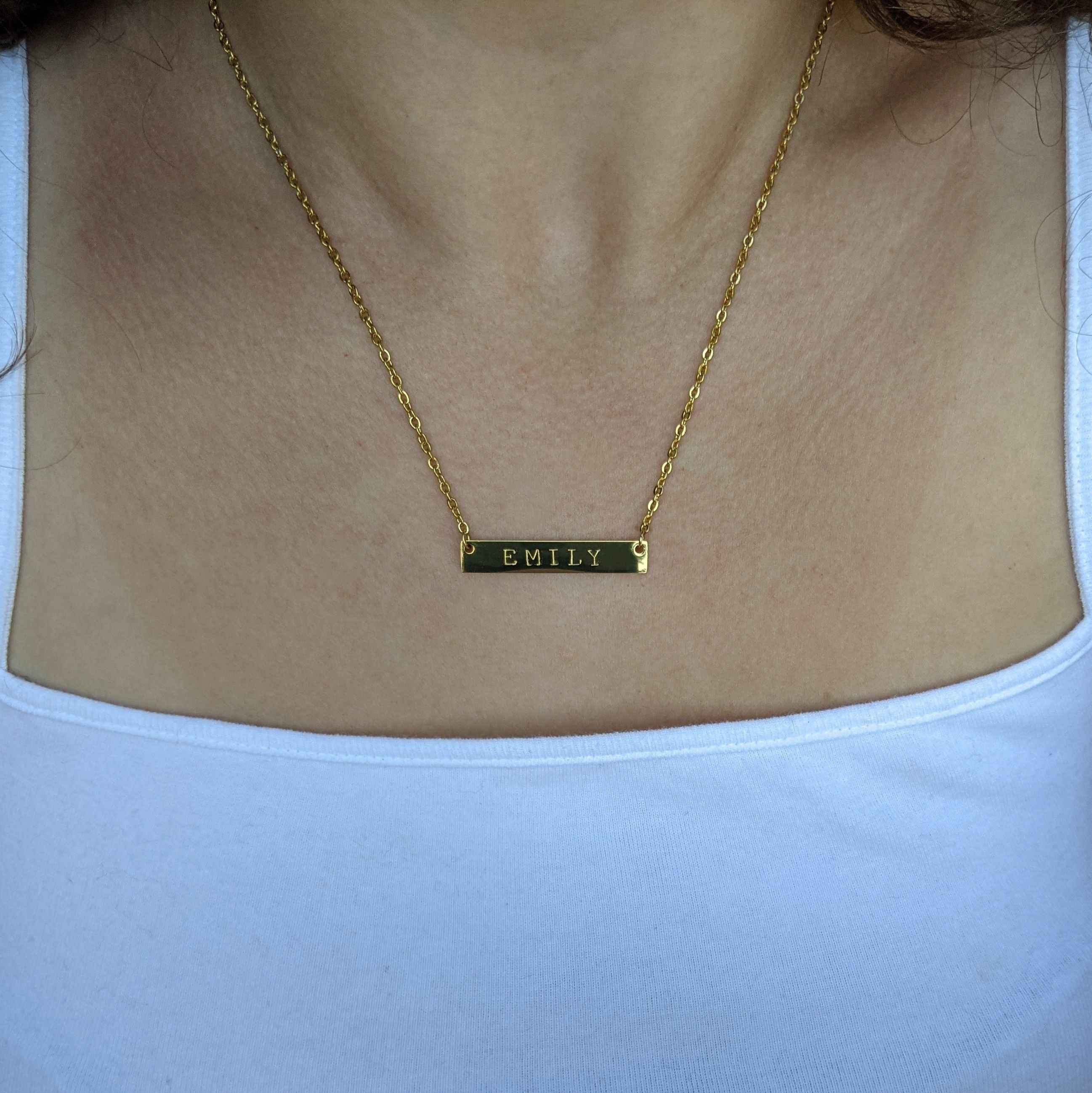 Engravable Bar Necklace